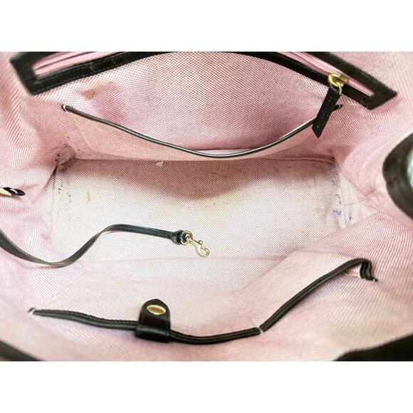 Dooney & Bourke Womens Brown Croco Embossed Leather Double Strap Tassel Bag - Picture 6 of 12